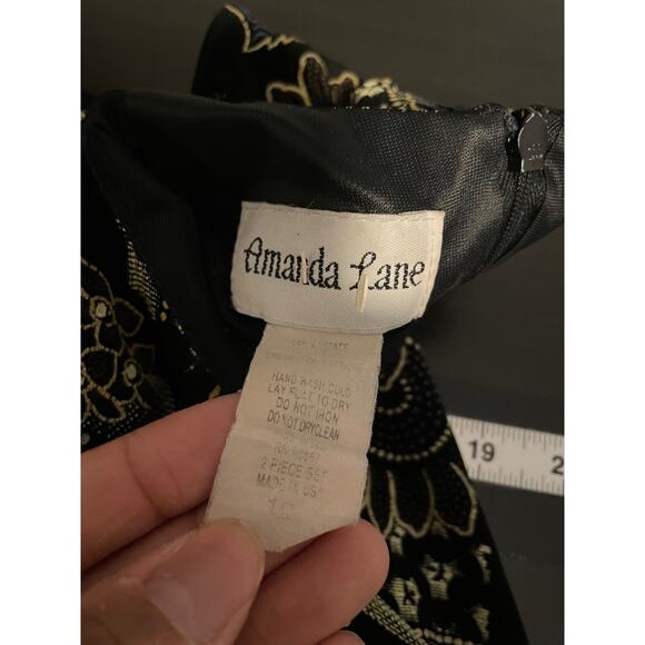 Vintage Womens Tunic Size 10 Black Floral Slinky Sleeveless Whimsigoth Y2K READ - Picture 5 of 9